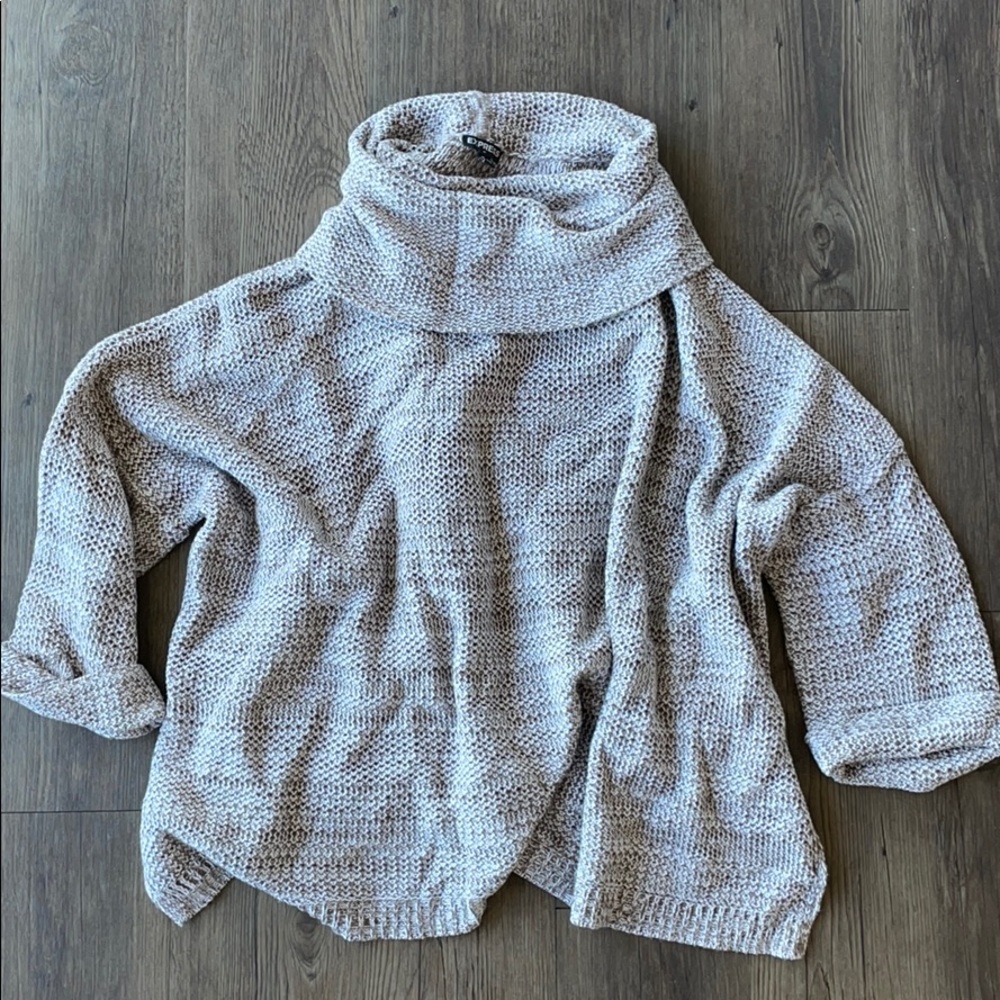 Express Mock Neck Knit Oversized Sweater